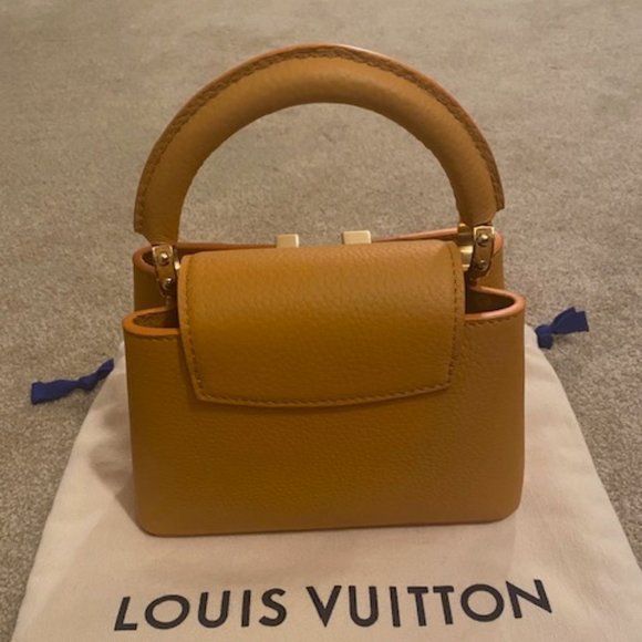 *AUTHENTIC* Louis Vuitton Mini Taurillon Capucines - Orange with Mother of Pearl - Picture 3 of 10